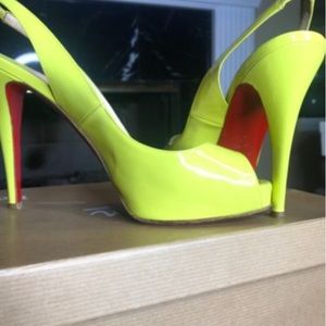 Christian Louboutin Flo Slingback Pumps Neon